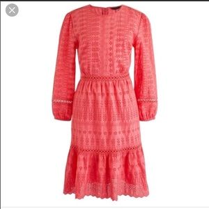 NWT JCrew Eyelet Flutter Hem Dress 18T